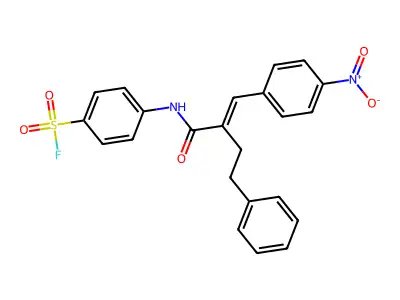 4-[[(2E)-2-[(4-nitrophenyl)methylidene]-4-phenylbutanoyl]ami structure