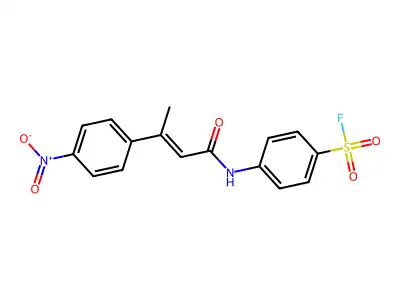 4-[3-(4-Nitrophenyl)but-2-enoylamino]benzenesulfonyl fluoride structure