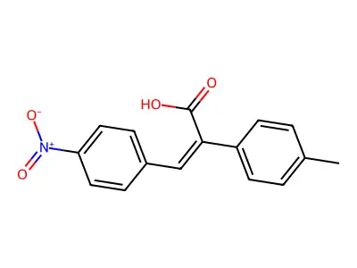 2-(4-Methylphenyl)-3-(4-nitrophenyl)prop-2-enoic acid structure