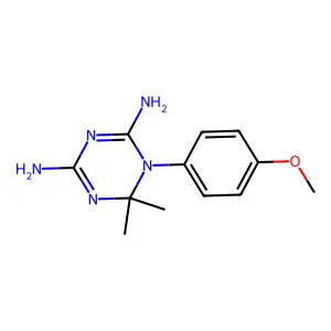 2,4-Diamino-5,6-dihydro-6,6-dimethyl-5-(4'-methoxyphenyl)-s-triazine structure