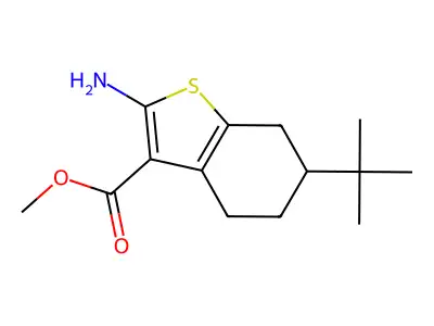Methyl 2-amino-6-(tert-butyl)-4,5,6,7-tetrahydrobenzo(b)thiophene-3-carboxylate structure