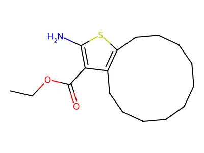 ethyl 2-amino-4,5,6,7,8,9,10,11,12,13-decahydrocyclododeca[b]thiophene-3-carboxylate structure