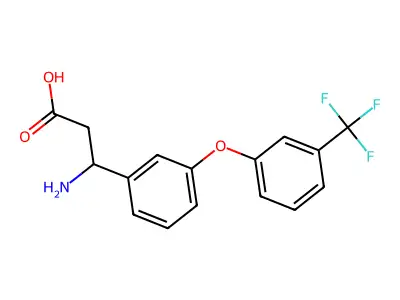 3-Amino-3-{3-[3-(trifluoromethyl)phenoxy]phenyl}propanoic acid structure