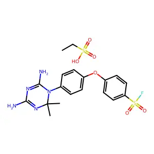 4-[4-(4,6-diamino-2,2-dimethyl-1,3,5-triazin-1-yl)phenoxy]be structure