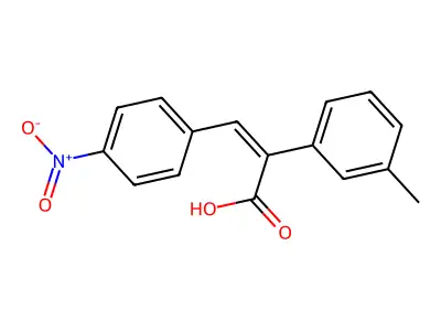 2-(3-Methylphenyl)-3-(4-nitrophenyl)prop-2-enoic acid structure