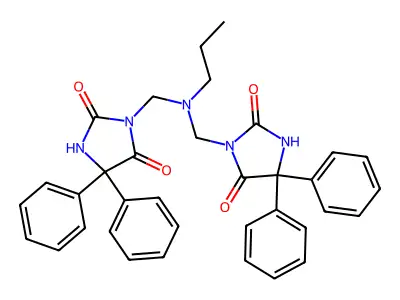 Hydantoin, 3,3'-(propyliminodimethylene)bis(5,5-diphenyl- structure