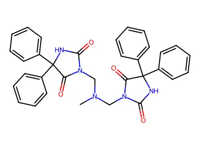 3,3'-(Methyliminodimethylene)bis(5,5-diphenylhydantoin) structure