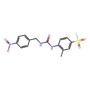 3-Methyl-4-[(4-nitrophenyl)methylcarbamoylamino]benzenesulfonyl fluoride structure