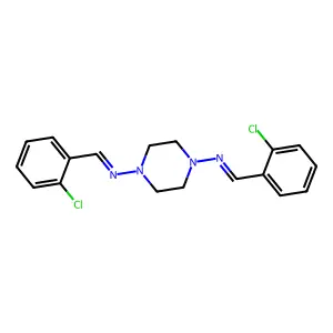 N,N'-(Piperazine-1,4-diyl)bis[1-(2-chlorophenyl)methanimine] structure