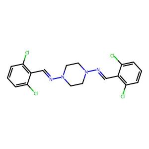 N,N'-(Piperazine-1,4-diyl)bis[1-(2,6-dichlorophenyl)methanimine] structure
