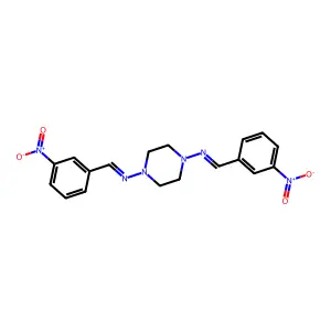 N,N'-(Piperazine-1,4-diyl)bis[1-(3-nitrophenyl)methanimine] structure