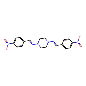 N,N'-(Piperazine-1,4-diyl)bis[1-(4-nitrophenyl)methanimine] structure