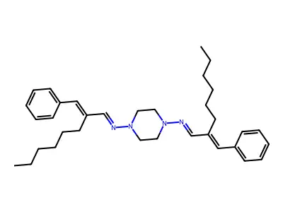2-benzylidene-N-[4-(2-benzylideneoctylideneamino)piperazin-1-yl]octan-1-imine structure