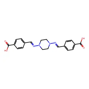 4-[[4-[(4-Carboxyphenyl)methylideneamino]piperazin-1-yl]iminomethyl]benzoic acid structure