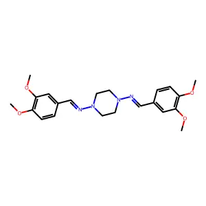 N,N'-(Piperazine-1,4-diyl)bis[1-(3,4-dimethoxyphenyl)methanimine] structure