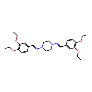 N,N'-(Piperazine-1,4-diyl)bis[1-(3,4-diethoxyphenyl)methanimine] structure