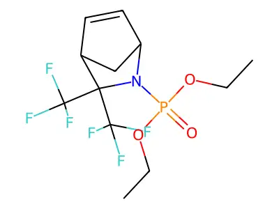 Diethyl [3,3-di(trifluoromethyl)-2-azabicyclo[2.2.1]hept-5-en-2-yl]phosphonate structure