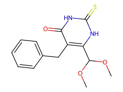 5-Benzyl-6-(dimethoxymethyl)-2-thioxo-2,3-dihydropyrimidin-4(1H)-one structure