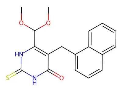 6-(dimethoxymethyl)-5-(naphthalen-1-ylmethyl)-2-sulfanyliden structure