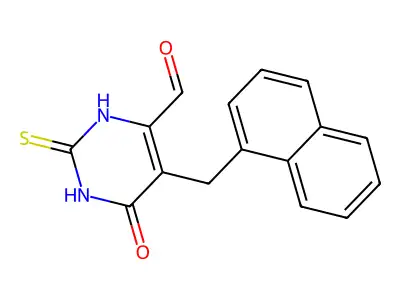 5-(naphthalen-1-ylmethyl)-4-oxo-2-sulfanylidene-1H-pyrimidin structure