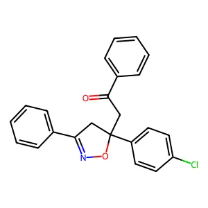 Acetophenone, 2-[5-(p-chlorophenyl)-3-phenyl-2-isoxazolin-5-yl]- structure