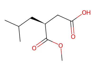 (S)-3-(methoxycarbonyl)-5-methylhexanoic acid structure