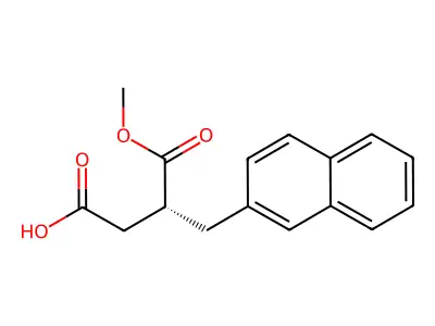 (3R)-4-methoxy-3-(naphthalen-2-ylmethyl)-4-oxobutanoic acid structure