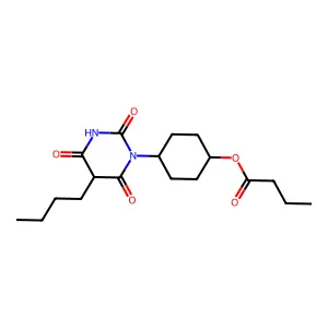 Butyric acid, ester with 5-butyl-1-(4-hydroxycyclohexyl)barbituric acid structure