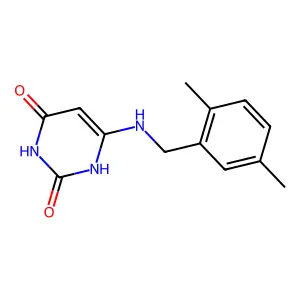 6-[(2,5-dimethylphenyl)methylamino]-1H-pyrimidine-2,4-dione structure