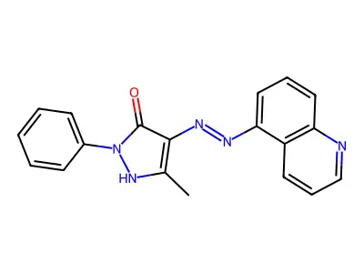 3-methyl-1-phenyl-4-(quinolin-5-yldiazenyl)-1H-pyrazol-5-ol structure