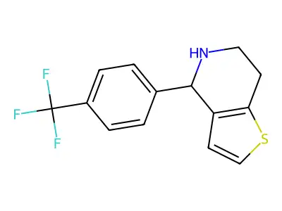 4-[4-(Trifluoromethyl)phenyl]-4,5,6,7-tetrahydrothieno[3,2-c]pyridine structure