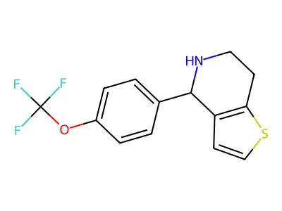 4-(4-(Trifluoromethoxy)phenyl)-4,5,6,7-tetrahydrothieno[3,2-c]pyridine structure