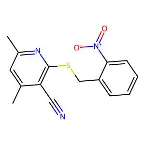 4,6-Dimethyl-2-[(2-nitrophenyl)methylsulfanyl]pyridine-3-carbonitrile structure