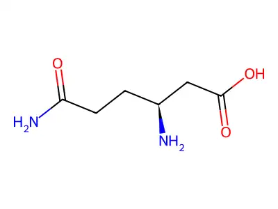 (3S)-3,6-diamino-6-oxohexanoic acid structure