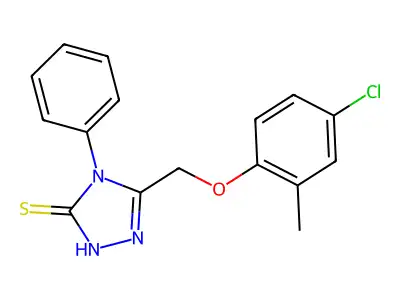 3-[(4-chloro-2-methylphenoxy)methyl]-4-phenyl-1H-1,2,4-triazole-5-thione structure