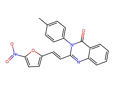 3-(4-methylphenyl)-2-[(E)-2-(5-nitrofuran-2-yl)ethenyl]quinazolin-4-one structure