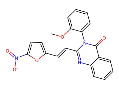 3-(2-methoxyphenyl)-2-[(E)-2-(5-nitrofuran-2-yl)ethenyl]quinazolin-4-one structure