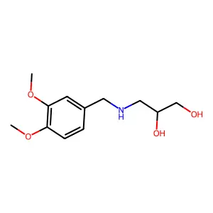 (2R)-3-{[(3,4-dimethoxyphenyl)methyl]amino}propane-1,2-diol structure