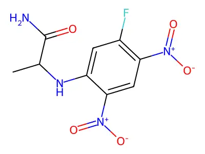 2-[(5-Fluoro-2,4-dinitrophenyl)amino]propanamide structure