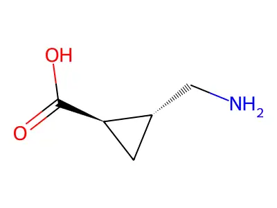 rel-(1R,2R)-2-(Aminomethyl)cyclopropanecarboxylic acid structure
