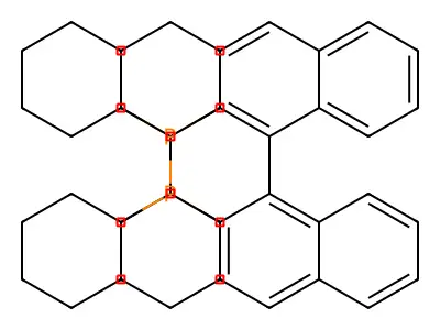 2,2'-Bis(dicyclohexylphosphino)-1,1'-binaphthyl structure