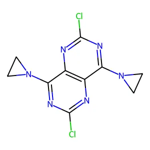4,8-Bis(aziridin-1-yl)-2,6-dichloropyrimido[5,4-d]pyrimidine structure