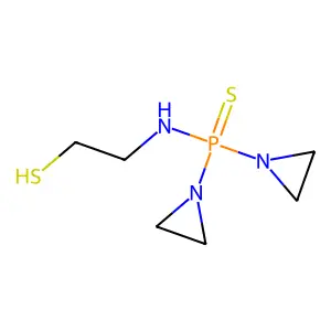 P,P-Bis[(aziridin-1-yl)]-N-(2-sulfanylethyl)phosphinothioic amide structure