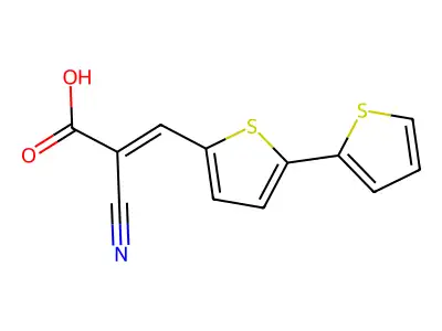 (2E)-3-[2,2'-Bithiophen]-5-yl-2-cyano-2-propenoic acid structure