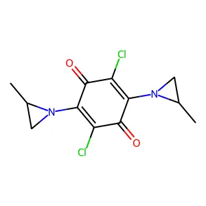 2,5-Dichloro-3,6-bis(2-methylaziridin-1-yl)cyclohexa-2,5-diene-1,4-dione structure