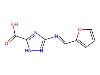3-(furan-2-ylmethylideneamino)-1H-1,2,4-triazole-5-carboxylic acid structure