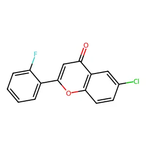 6-chloro-2-(2-fluorophenyl)-4H-chromen-4-one structure