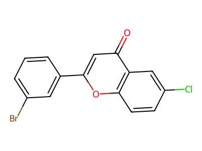 2-(3-bromophenyl)-6-chloro-4H-chromen-4-one structure