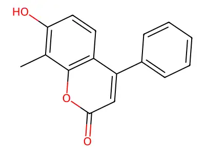7-hydroxy-8-methyl-4-phenyl-2H-chromen-2-one structure