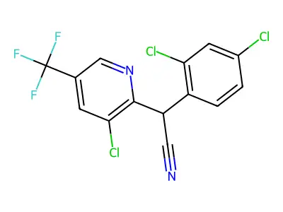 2-[3-Chloro-5-(trifluoromethyl)-2-pyridinyl]-2-(2,4-dichlorophenyl)acetonitrile structure